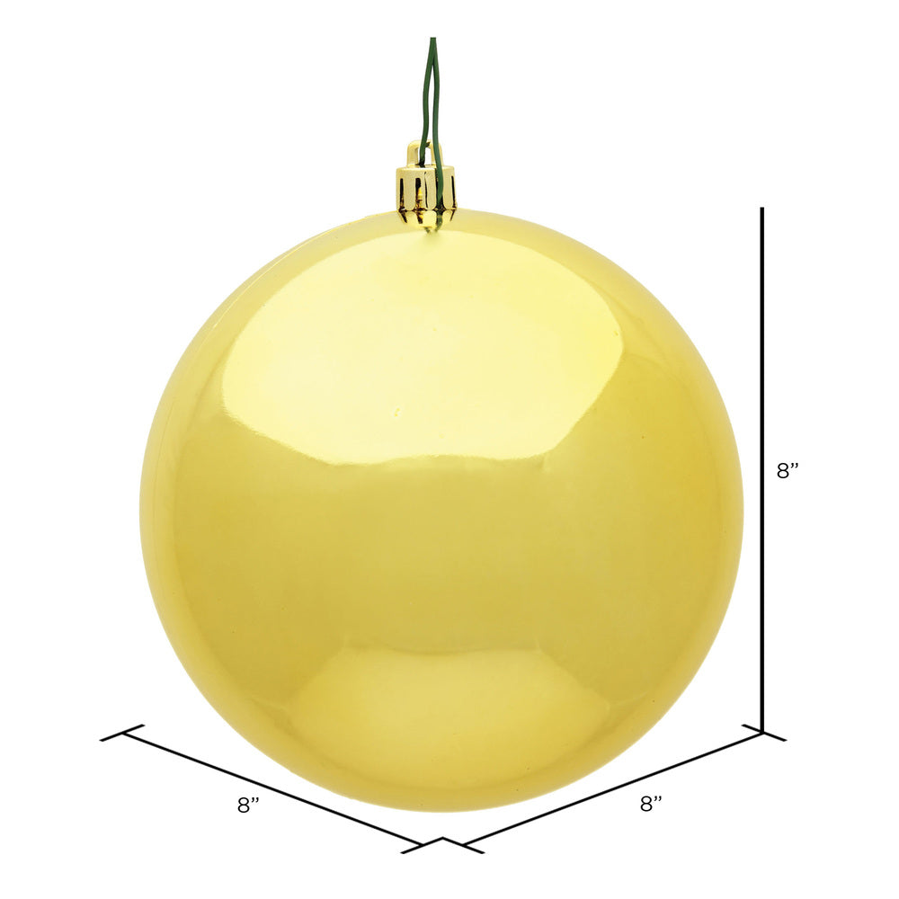 Vickerman 8" Honey Gold Shiny Ball Ornament