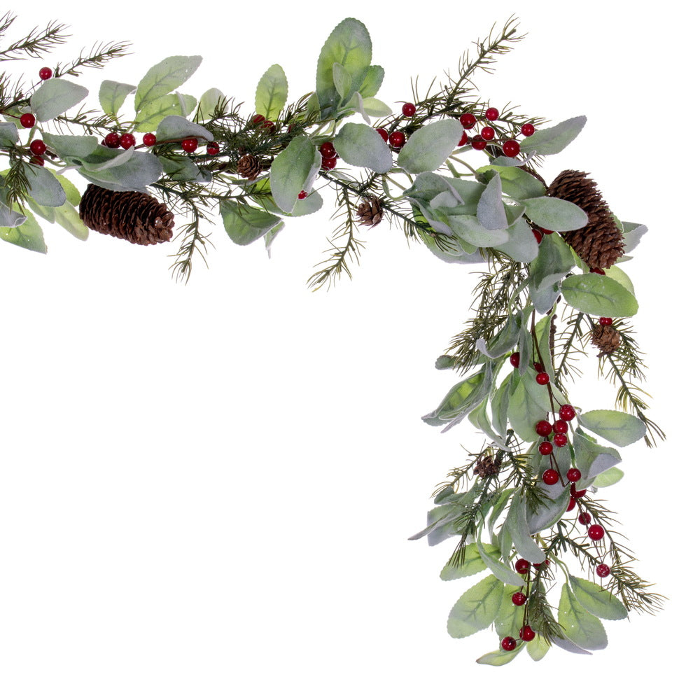 Vickerman 5' Green Artificial Leaf Garland.