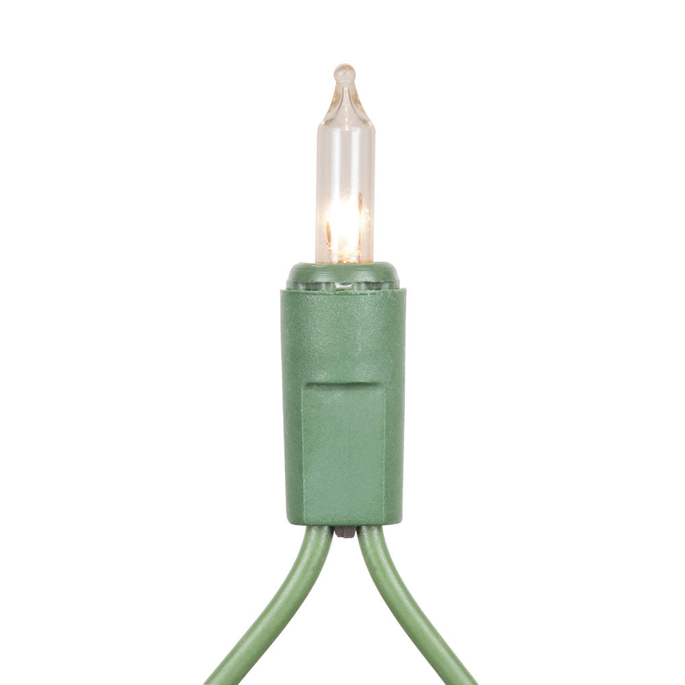 Vickerman 50 Clear Dura-lit Mini Light on Green Wire, 37' Christmas Light Strand