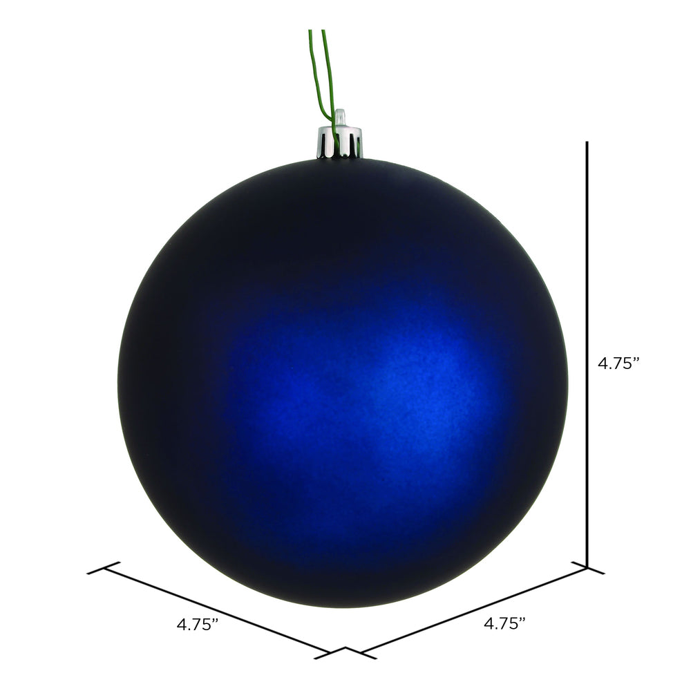 Vickerman 4.75" Midnight Blue Matte Ball Ornament 4 per Bag