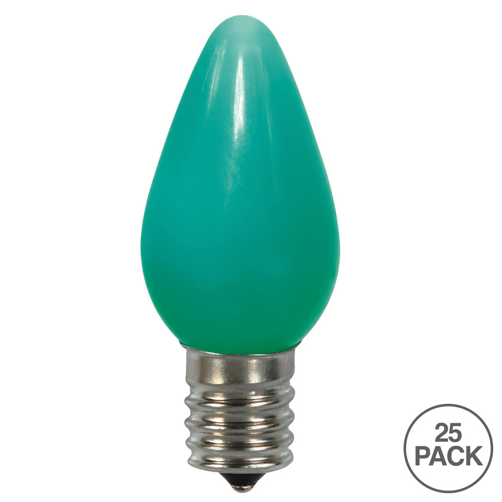 Vickerman C7 Ceramic LED Green Twinkle Bulb Nickel Base 120V .6 Watts 25 Bulbs per bag