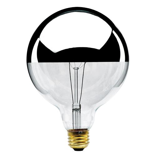 BULBRITE INCANDESCENT G40 MEDIUM SCREW (E26) 100W DIMMABLE LIGHT BULB 2700K/WARM WHITE HALF MIRROR 4PK (712351)