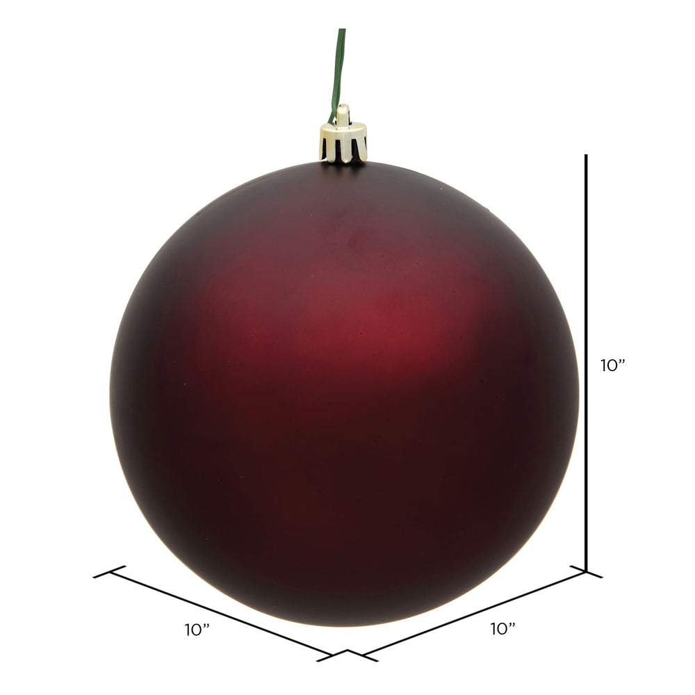 Vickerman 10" Burgundy Matte Ball Ornament