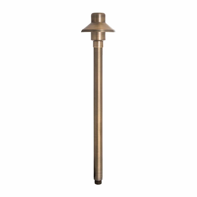 Westgate Area Light, 12V/20W Solid Brass, GU5.3 MR16, Antique Bronze, W/ 3Ft. Cable & N/M Spike, Landscape Lighting , 3W, 200 Lumens, 3000K, Brass Finish