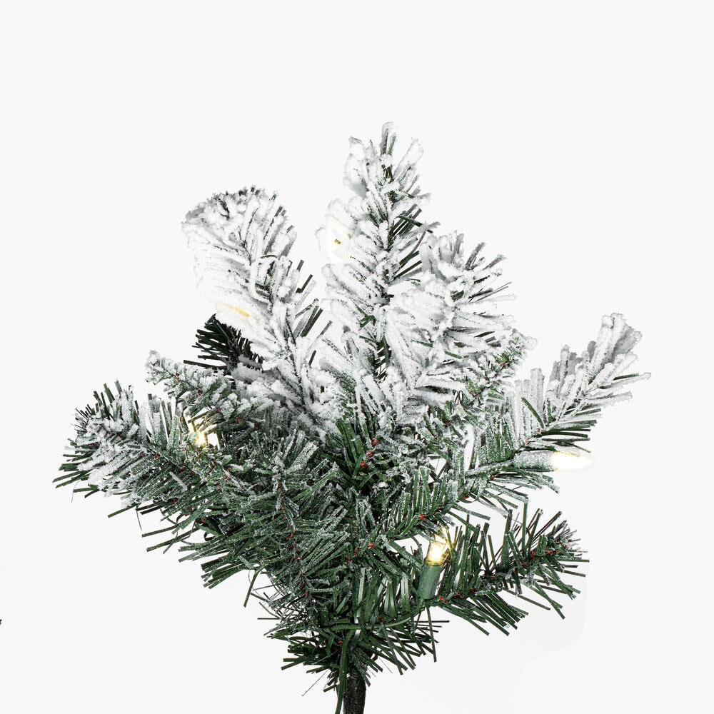 Vickerman 7.5' x 42" Frosted Glacier Pine Artificial Christmas Tree with Warm White Mini Lights.