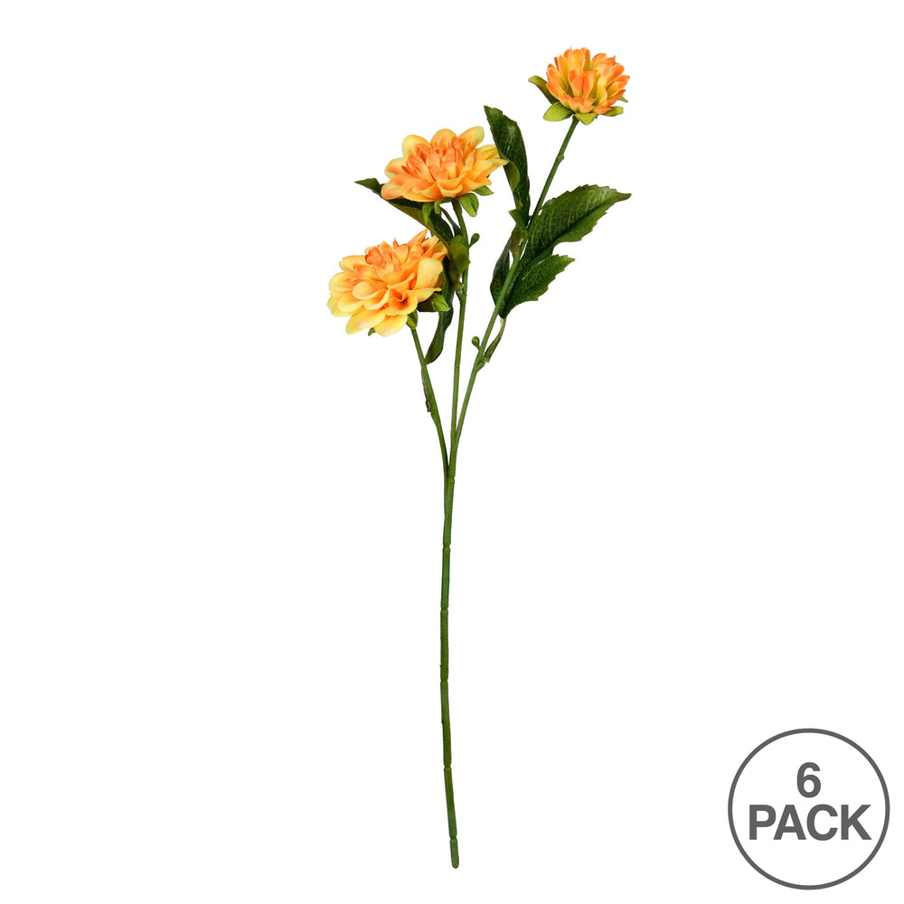 Vickerman 17" Artificial Yellow Dahlia Spray. Includes 6 sprays per pack.