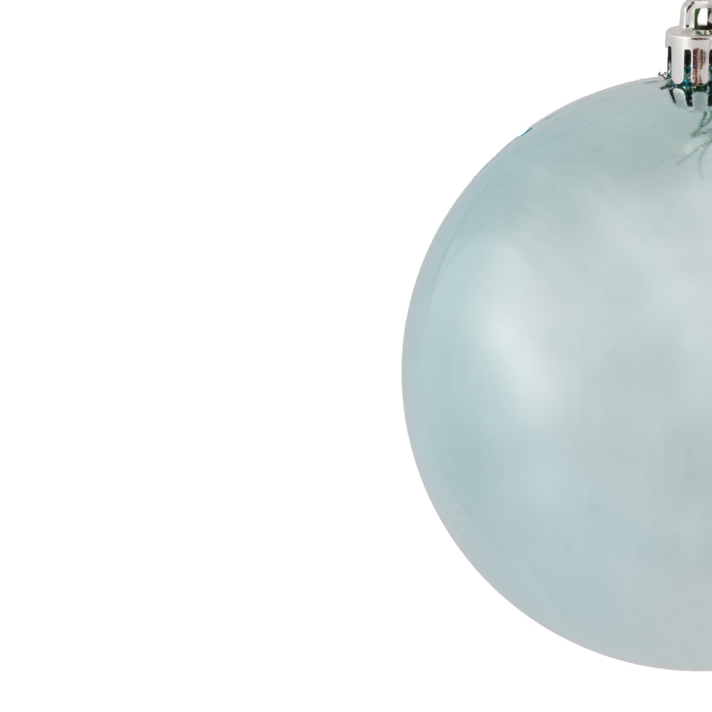 Vickerman 4" Baby Blue Shiny Ball Ornament 6 per Bag