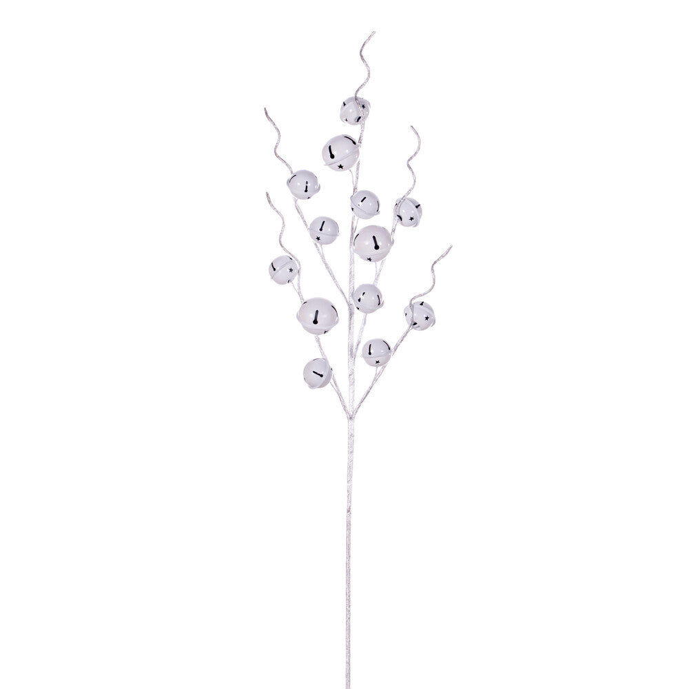 Vickerman 33" White Metal Jingle Bell Spray 2 per bag