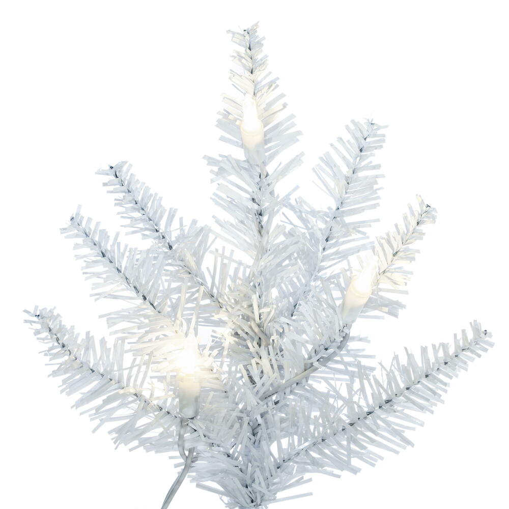 Vickerman 2' x 20" Red Artificial Pre-Lit Christmas Tree, 50 Warm White LED Lights.