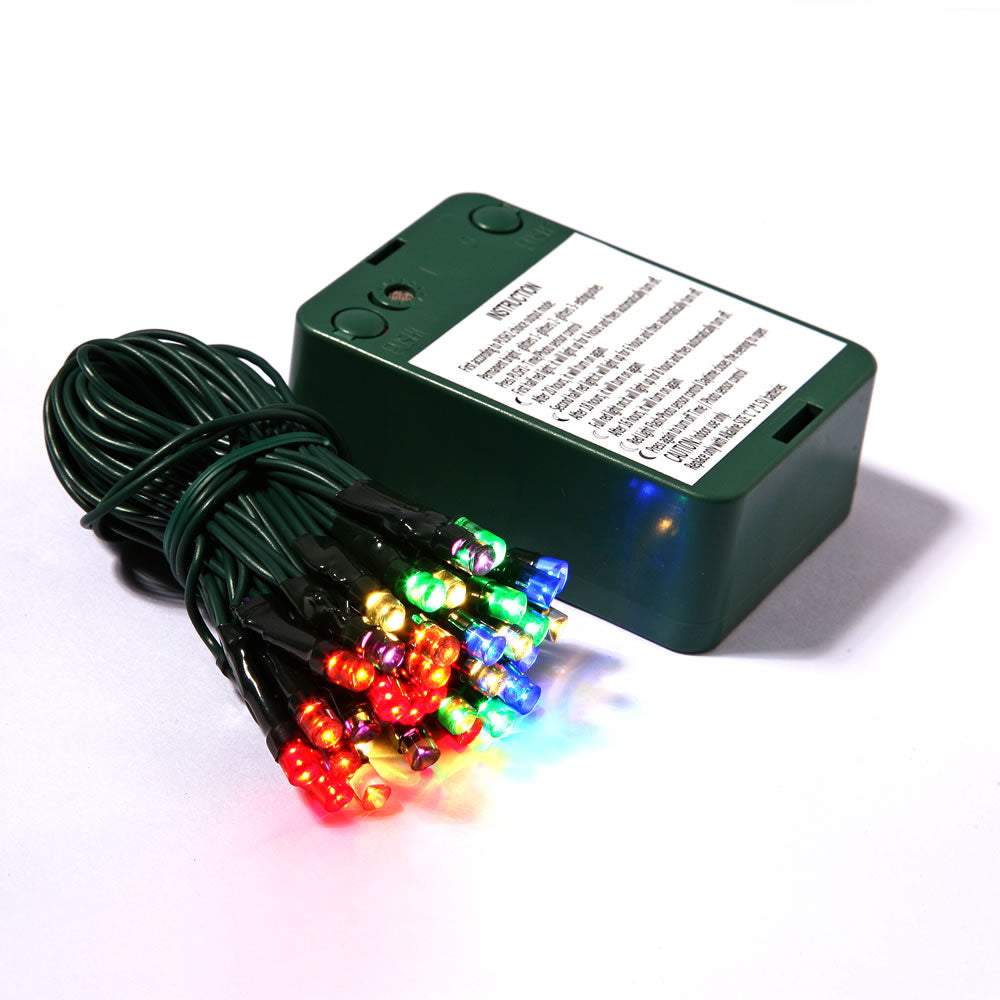 Vickerman 50 Multi-Colored LED 15' Battery Operated Christmas Light Strand.