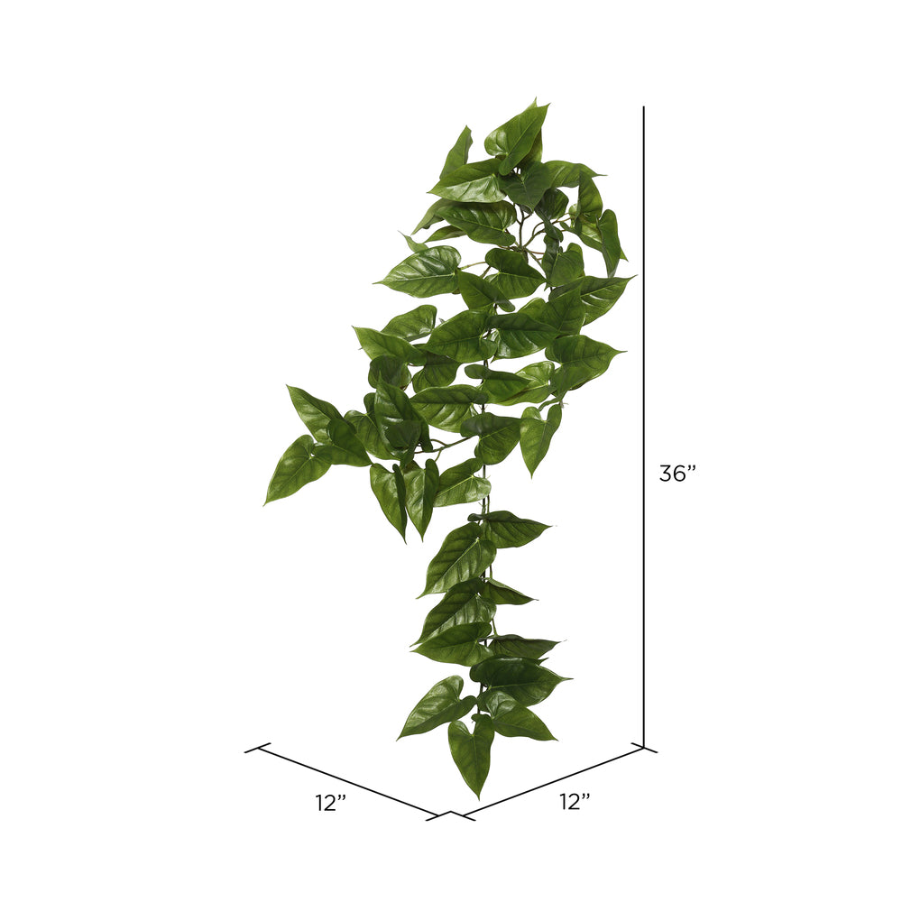 Vickerman 36" Artificial Green Anthura Hanging Bush.