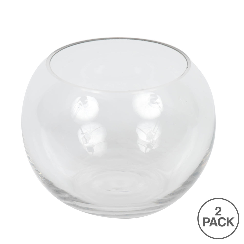Vickerman 5" Clear Bubble Glass Container. Includes two pieces per set.