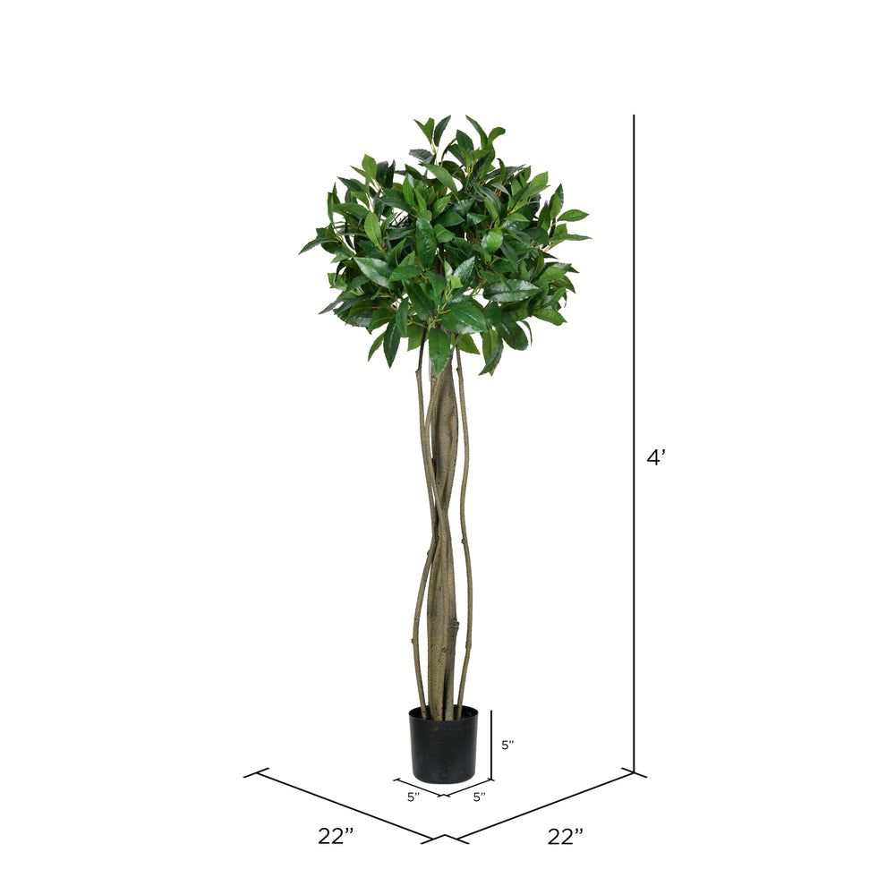 Vickerman 4' Artificial Potted Bay Leaf Topiary