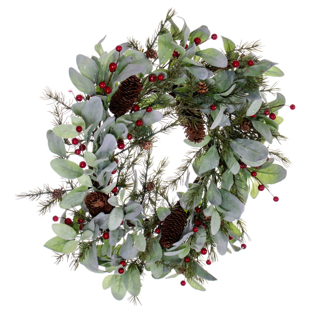 Vickerman 22" Green Artificial Leaf Wreath.