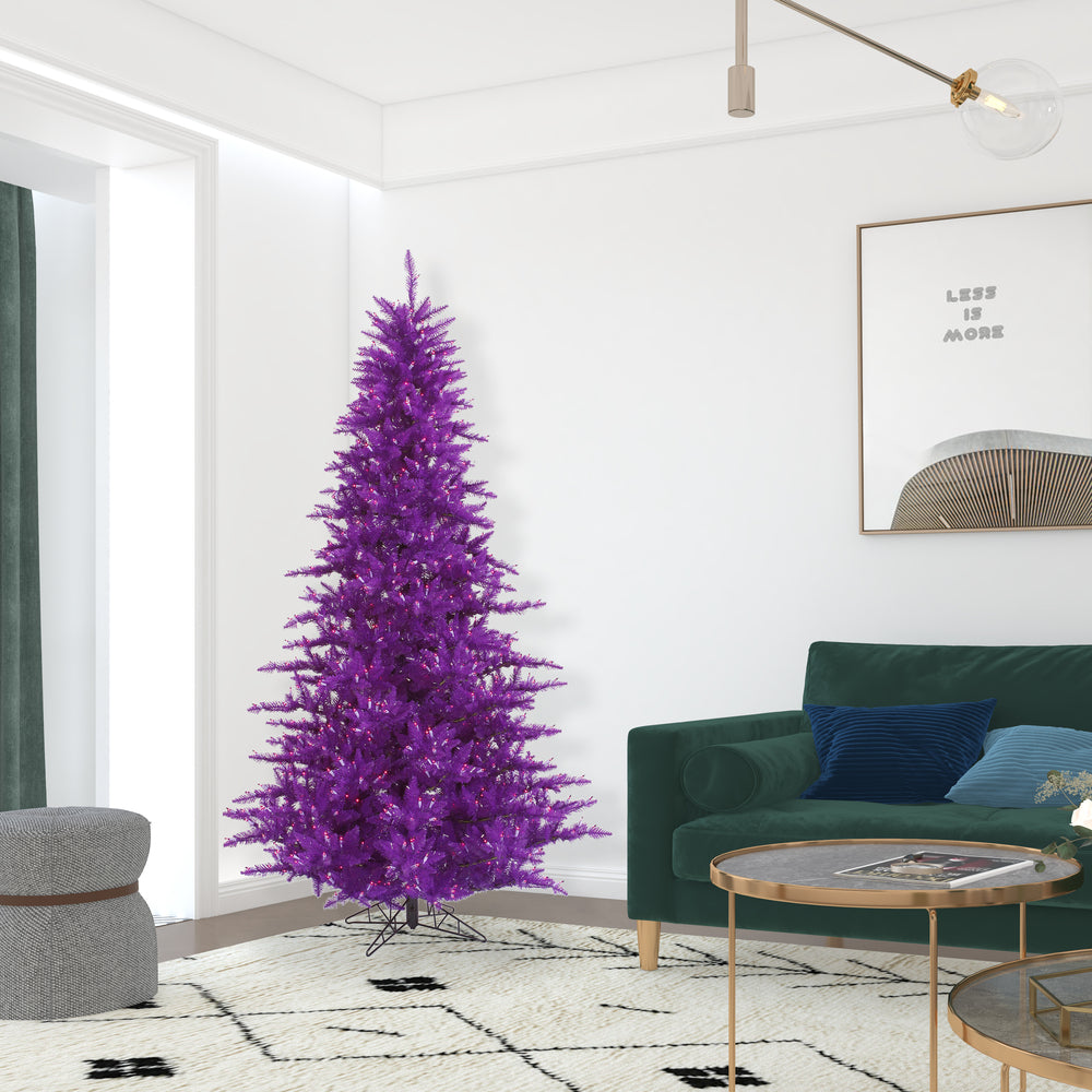 Vickerman 7.5' Purple Fir Artificial Christmas Tree Purple Dura-lit LED Lights