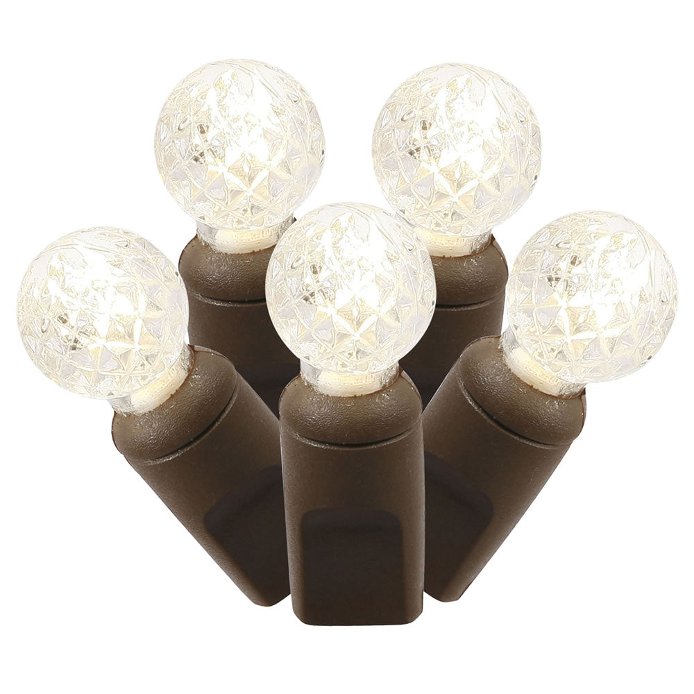Vickerman 100 Warm White G12 LED Light on Brown Wire 34' Christmas Light Strand