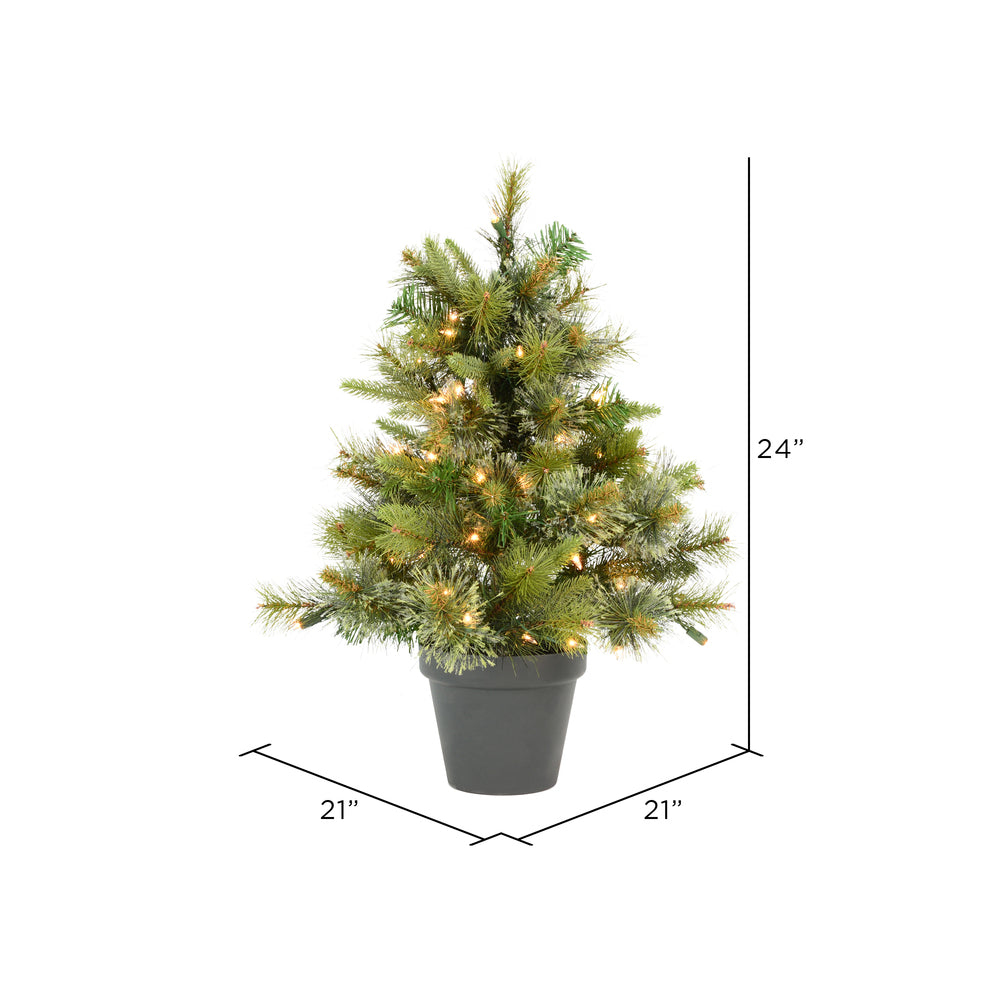 Vickerman 24" Cashmere Pine Artificial Christmas Tree Clear Dura-Lit®Lights