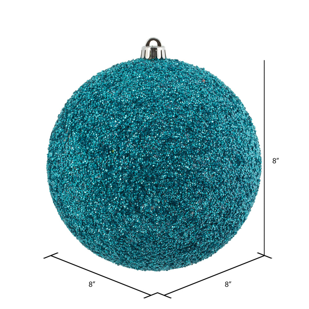 Vickerman 8" Periwinkle Beaded Ball Ornament 2 per Bag