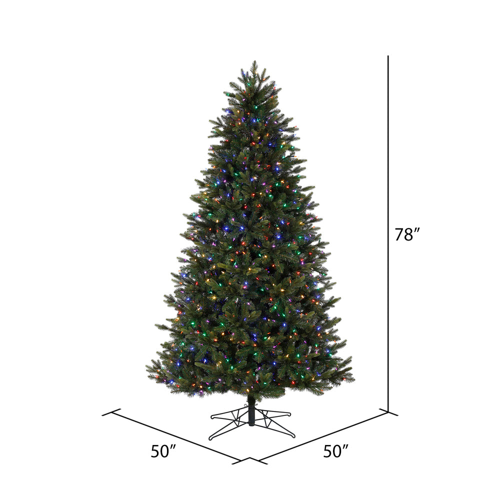 Vickerman 6.5' x 50" Boston Fraser Fir Artificial Christmas Tree Multi-colored Dura-Lit LED lights
