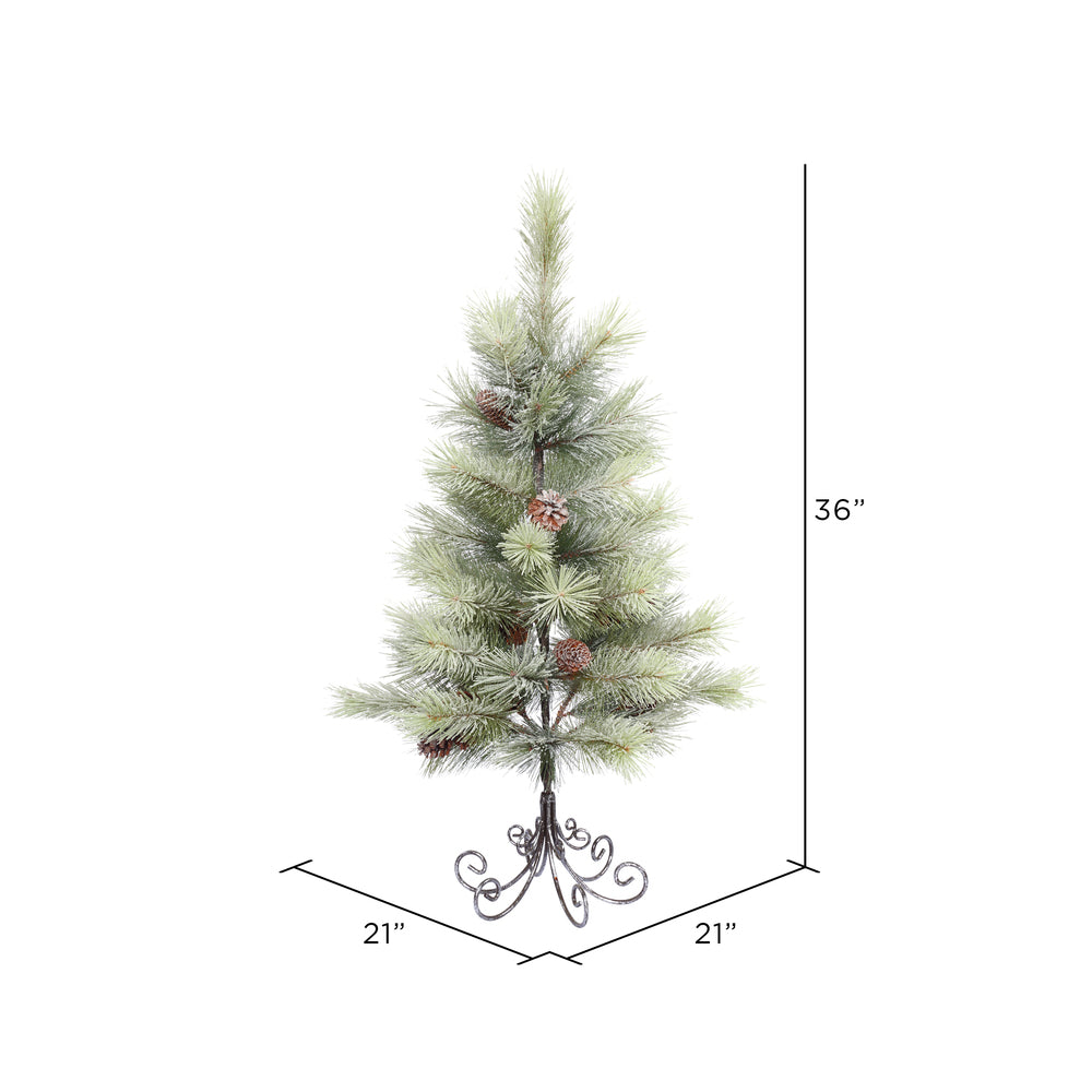 Vickerman 3' Frosted Bellevue Pine Artificial Christmas Tree Unlit
