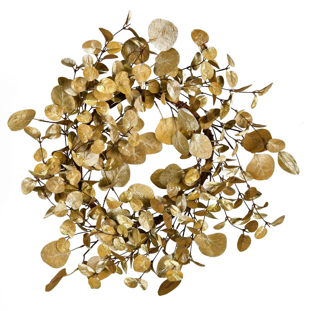 Vickerman 22" Gold Eucalyptus Artificial Christmas Wreath Unlit