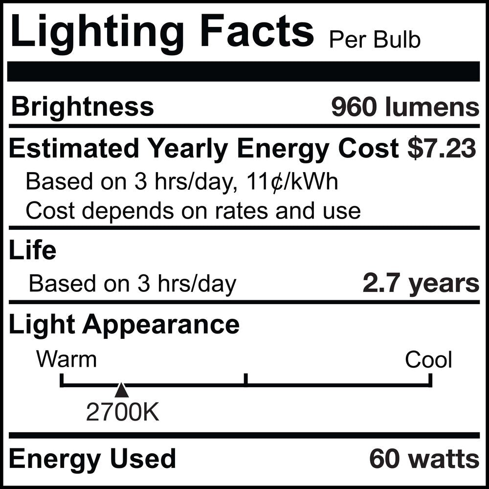BULBRITE KRYPTON/XENON T3 CANDELABRA SCREW (E12) 60W DIMMABLE LIGHT BULB 2700K/WARM WHITE 2PK (473061)