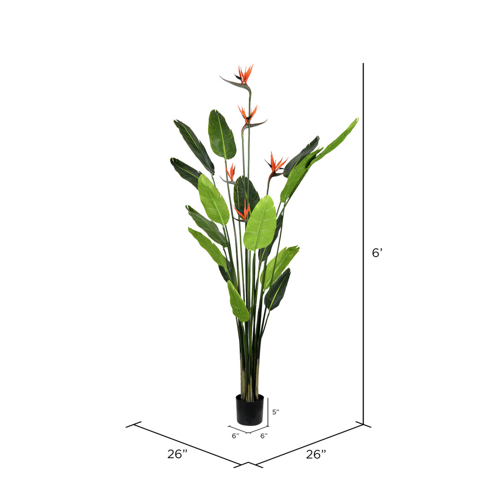Vickerman 6' Artificial Potted Bird of Paradise Palm Tree.