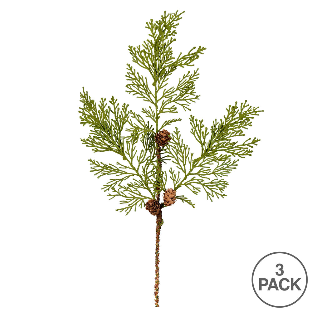 Vickerman 20" Cedar Pinecone Artificial Christmas Spray. Includes 3 sprays per pack.