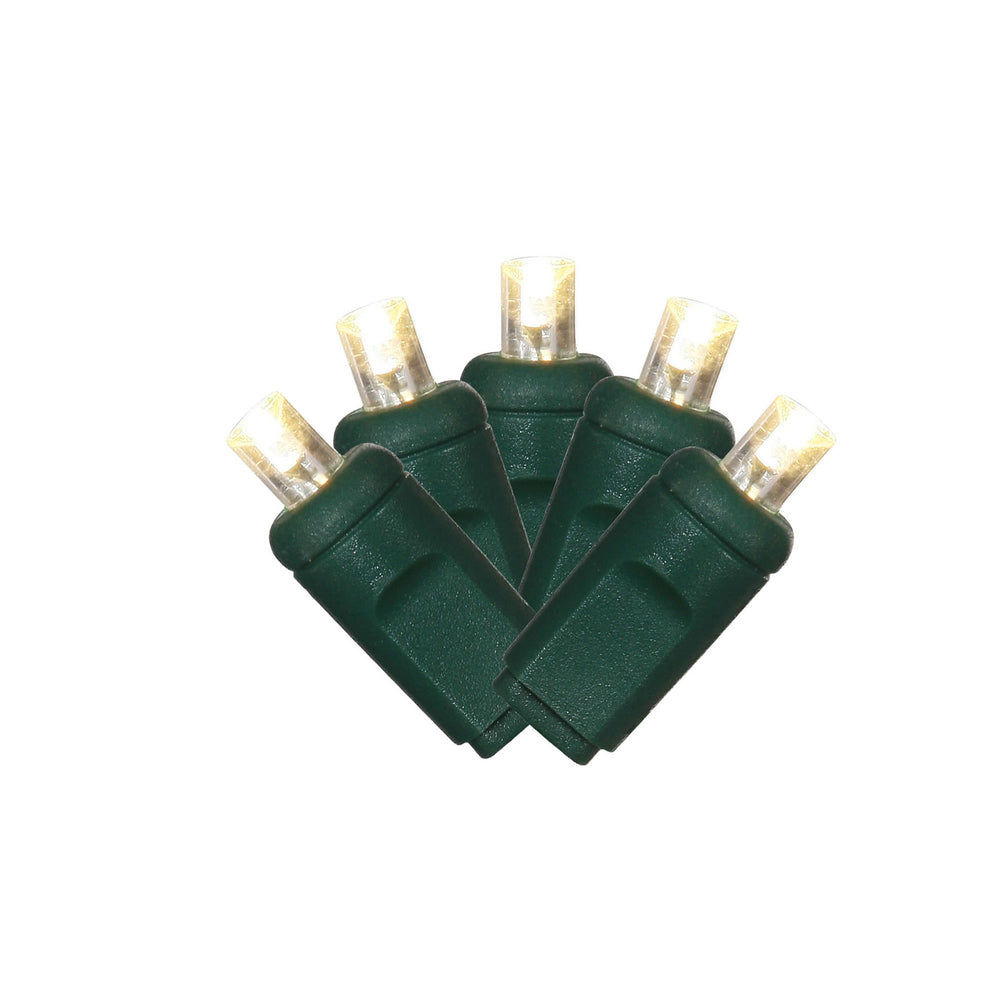 Vickerman 70 Warm White Twinkle LED Light on Green Wire 4" Spacing x 24' Long Light Strand.