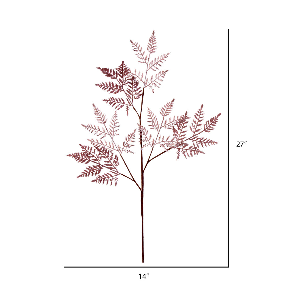 Vickerman 27" Artificial Rose Gold Metallic Fern Christmas Spray 2 sprays per pack.