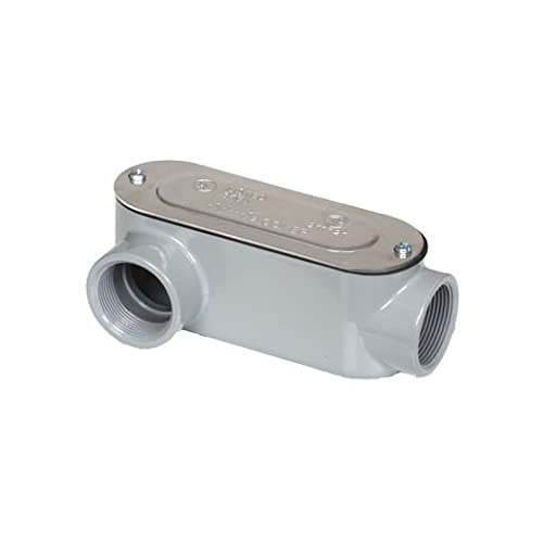 Westgate Threaded Conduit Body, Type LR + Cover & Gasket, 1", Electrical Products, Gray Finish