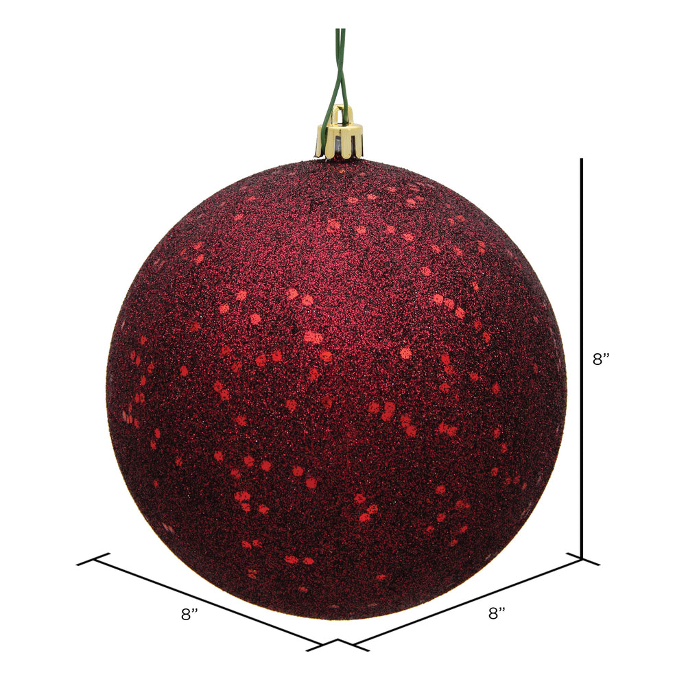 Vickerman 8" Burgundy Sequin Ball Ornament