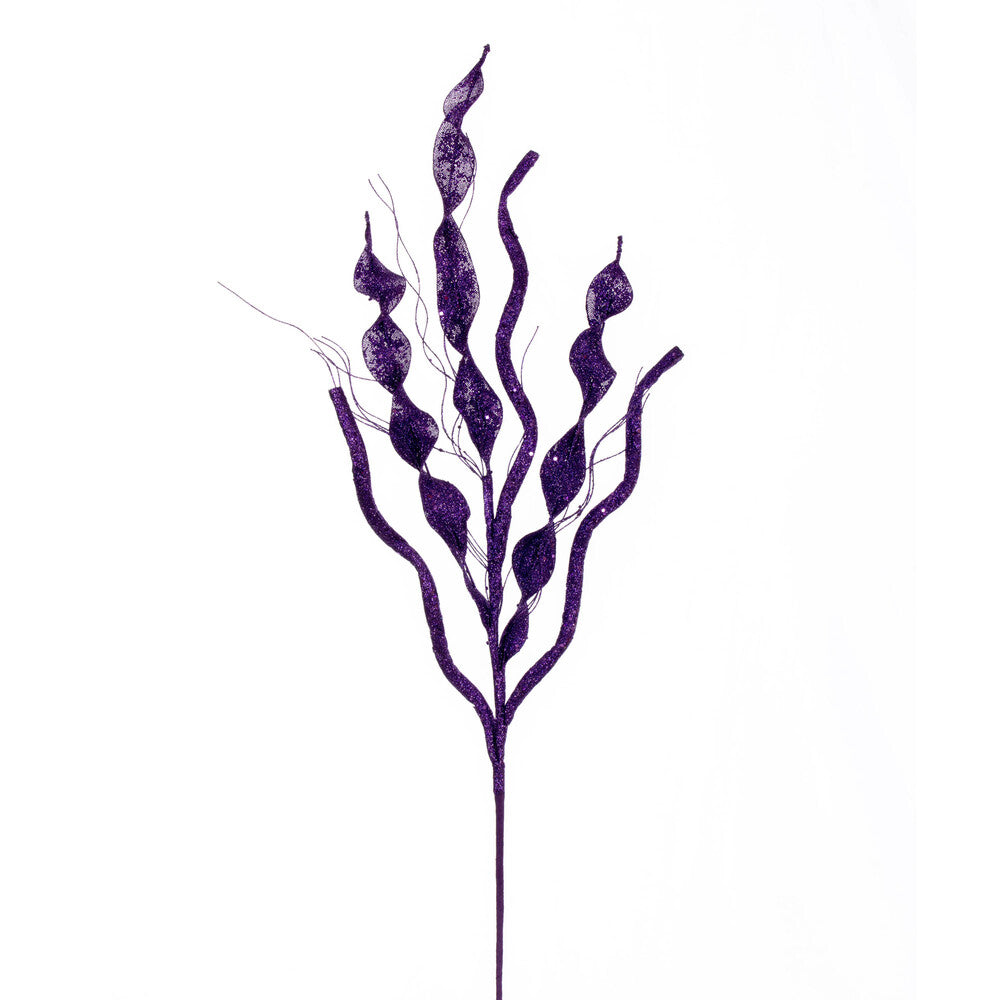 Vickerman 34" Purple Multi Spiral Glitter Spray 4 per bag.