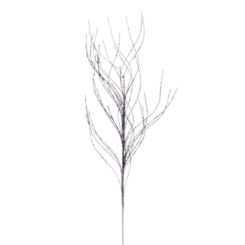 Vickerman 37" Pewter Wavy Twig Glitter Spray 6 per bag.