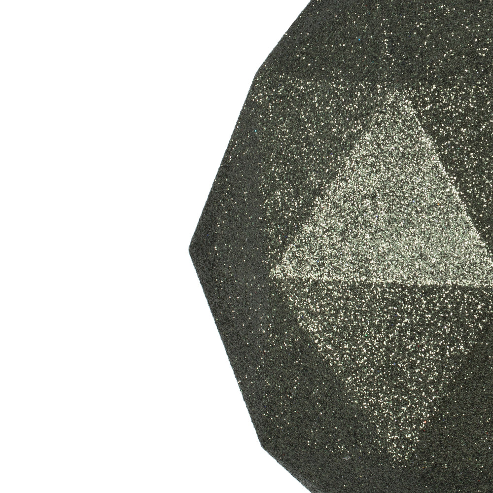 Vickerman 6" Wrought Iron Glitter Geometric Ball 4/Bg