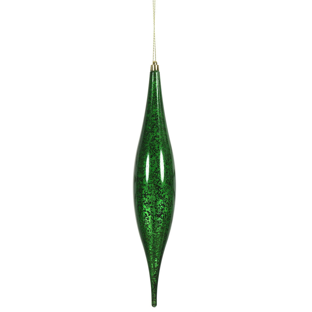Vickerman 13" Emerald Mercury Rain Drop Ornament. Comes 2 per Bag.