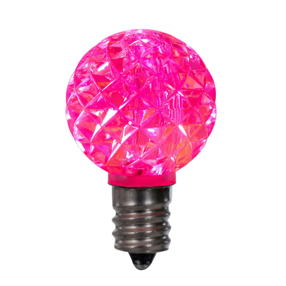 Vickerman G30 LED Pink Bulb E12 Nickel Base 120V .6 Watts package of 25