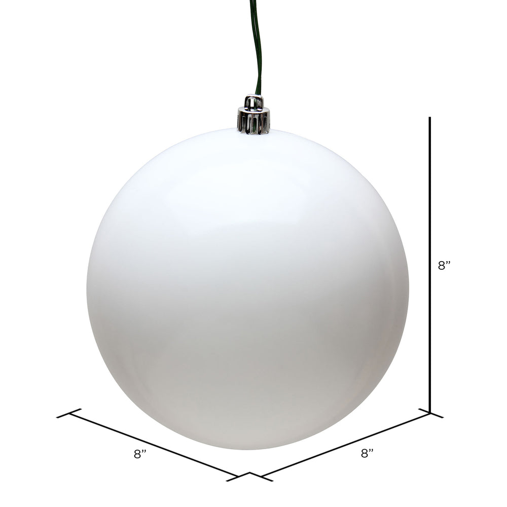 Vickerman 8" White Candy Ball Ornament