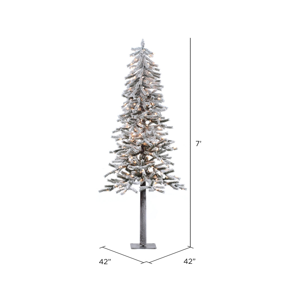 Vickerman 7' x 42" Flocked Alpine Artificial Christmas Tree Unlit