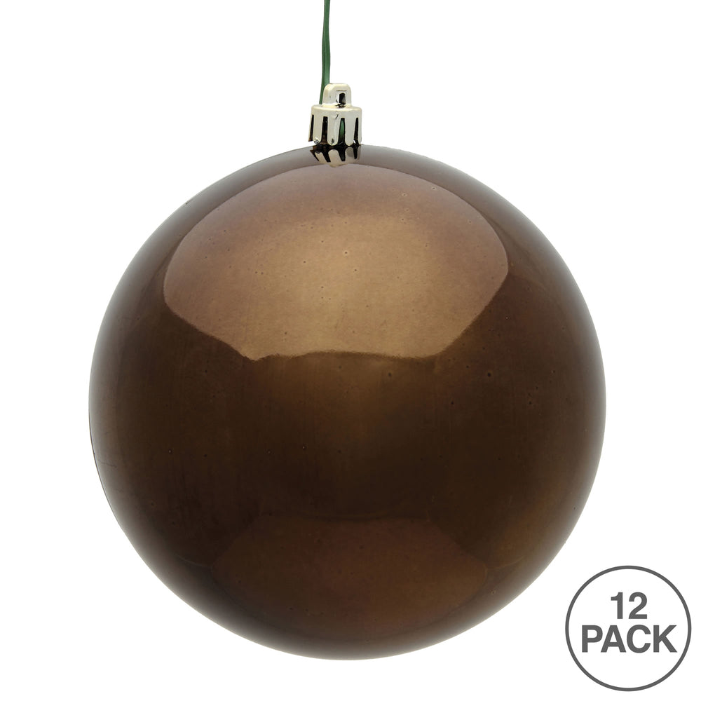 Vickerman 2.75" Chocolate Shiny Ball Ornament 12 per Bag