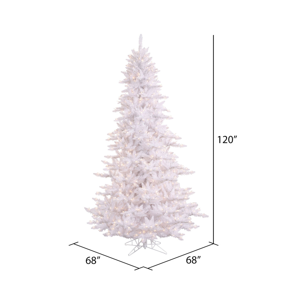 Vickerman 10' White Fir Artificial Christmas Tree Warm White Dura-lit LED Lights