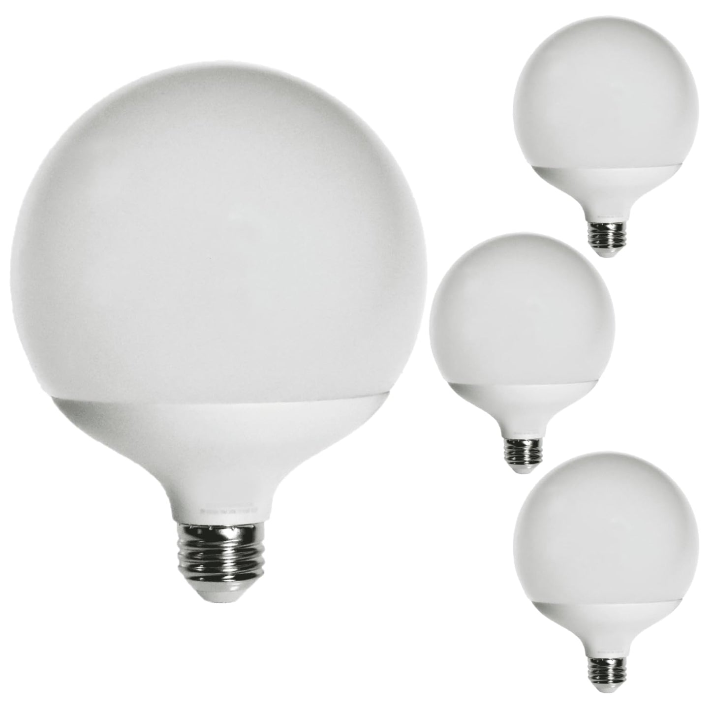 Damar- G40 LED Replacement Globe Light Bulb Frosted Finish 18W 1600 Lumens 5000K Bright White E26 Medium Base Dimmable Pack of 4- Shatterproof Indoor Outdoor Lamp for String Lights Patio Caf?