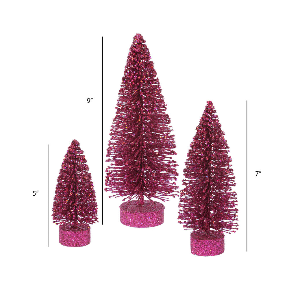 Vickerman 5"/7"/9" Mauve Glitter Oval Artificial Christmas Tree Unlit