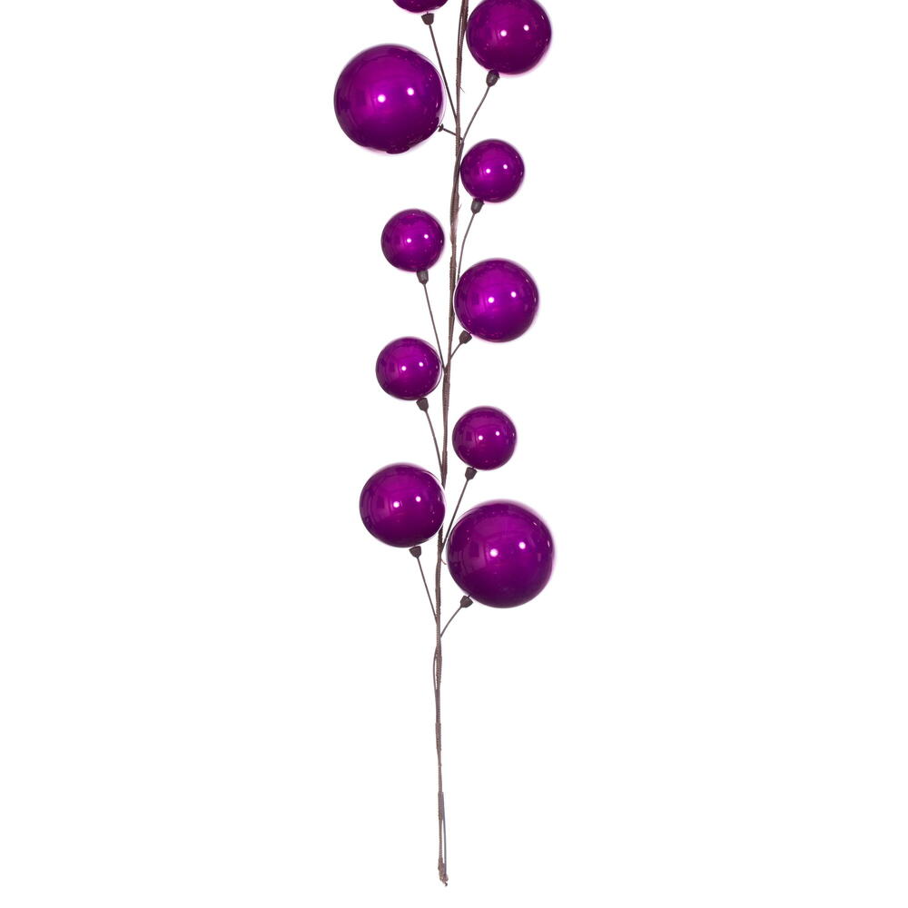 Vickerman 10' Fuchsia Pearl Branch Ball Wire Garland.