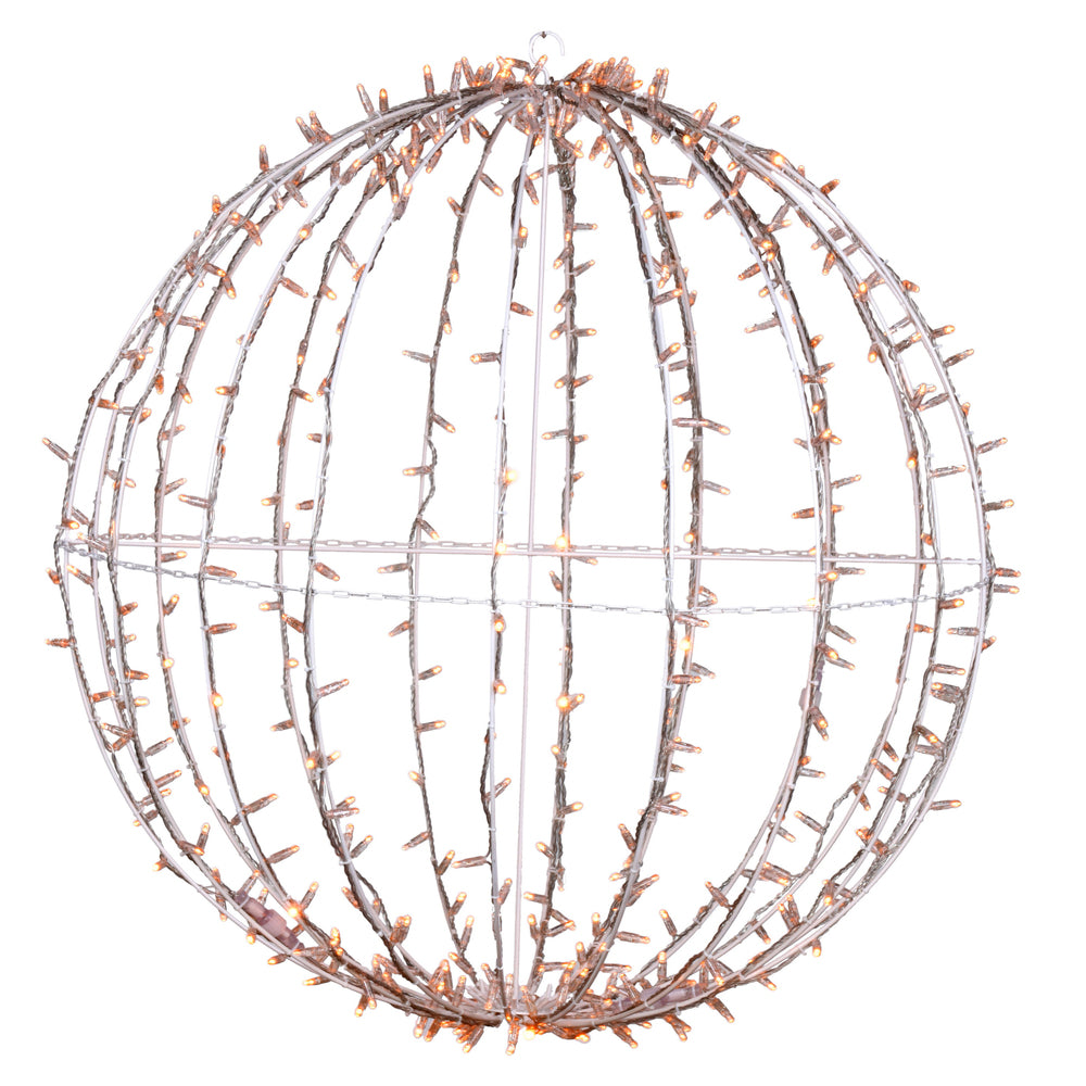 Vickerman 480Lt x 40" Fold Flat Yellow Led Jumbo Hanging Sphere.