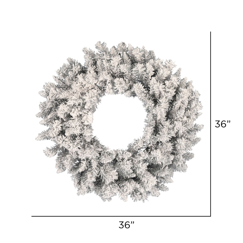 Vickerman 36" Frosted Silver Artificial Christmas Wreath Unlit