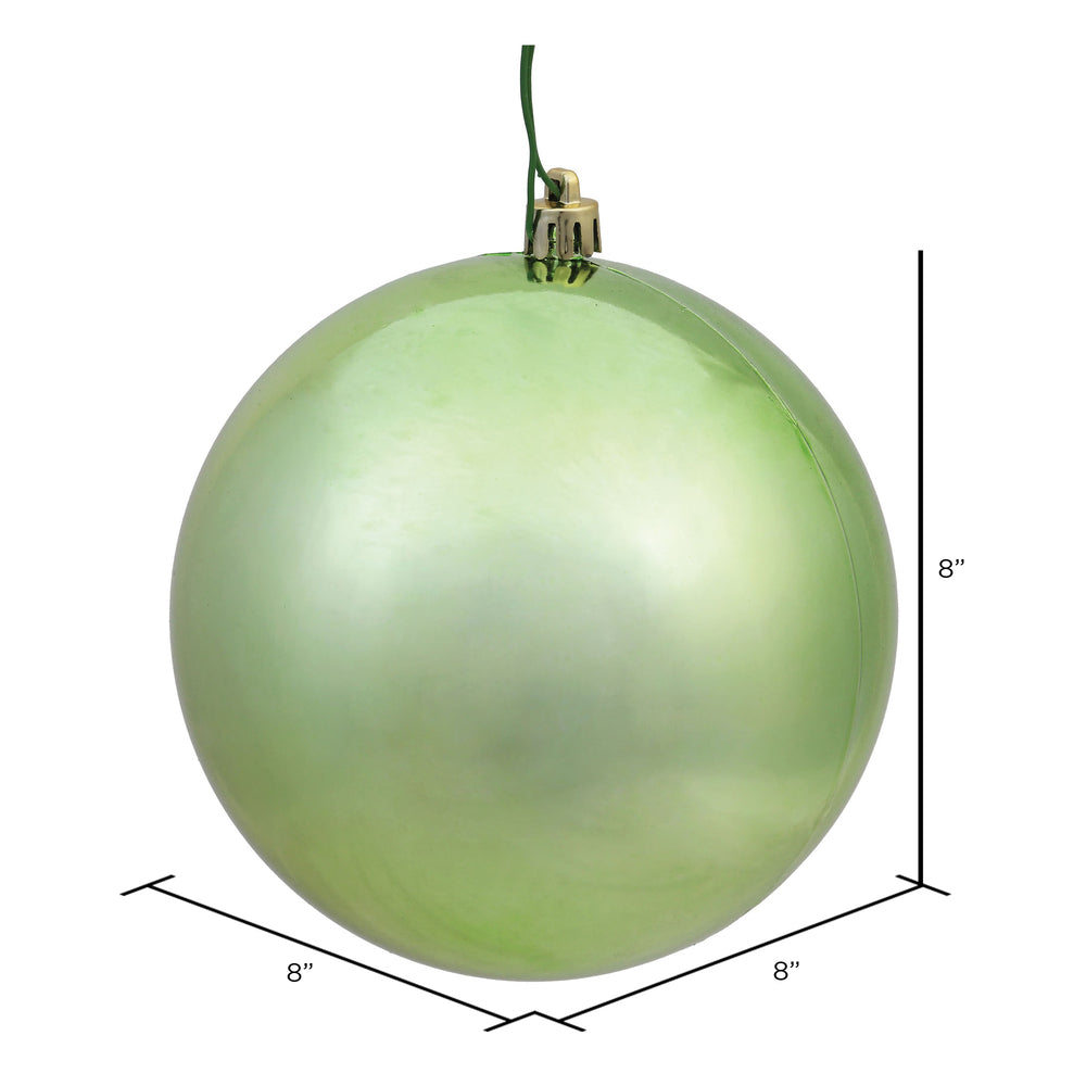 Vickerman 8" Celadon Shiny Ball Ornament