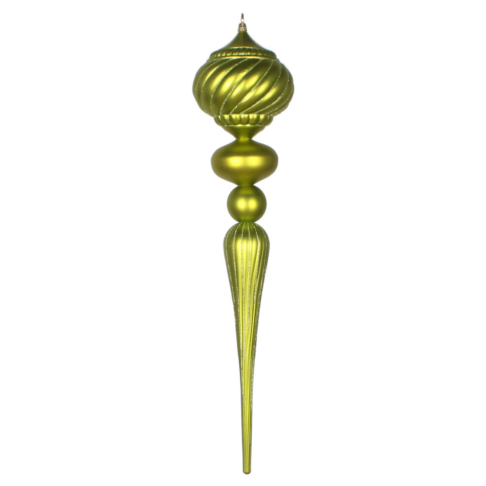 Vickerman 27" Lime Matte Glitter Onion Finial Ornament. This ornament is the perfect addition to any holiday decorating project.