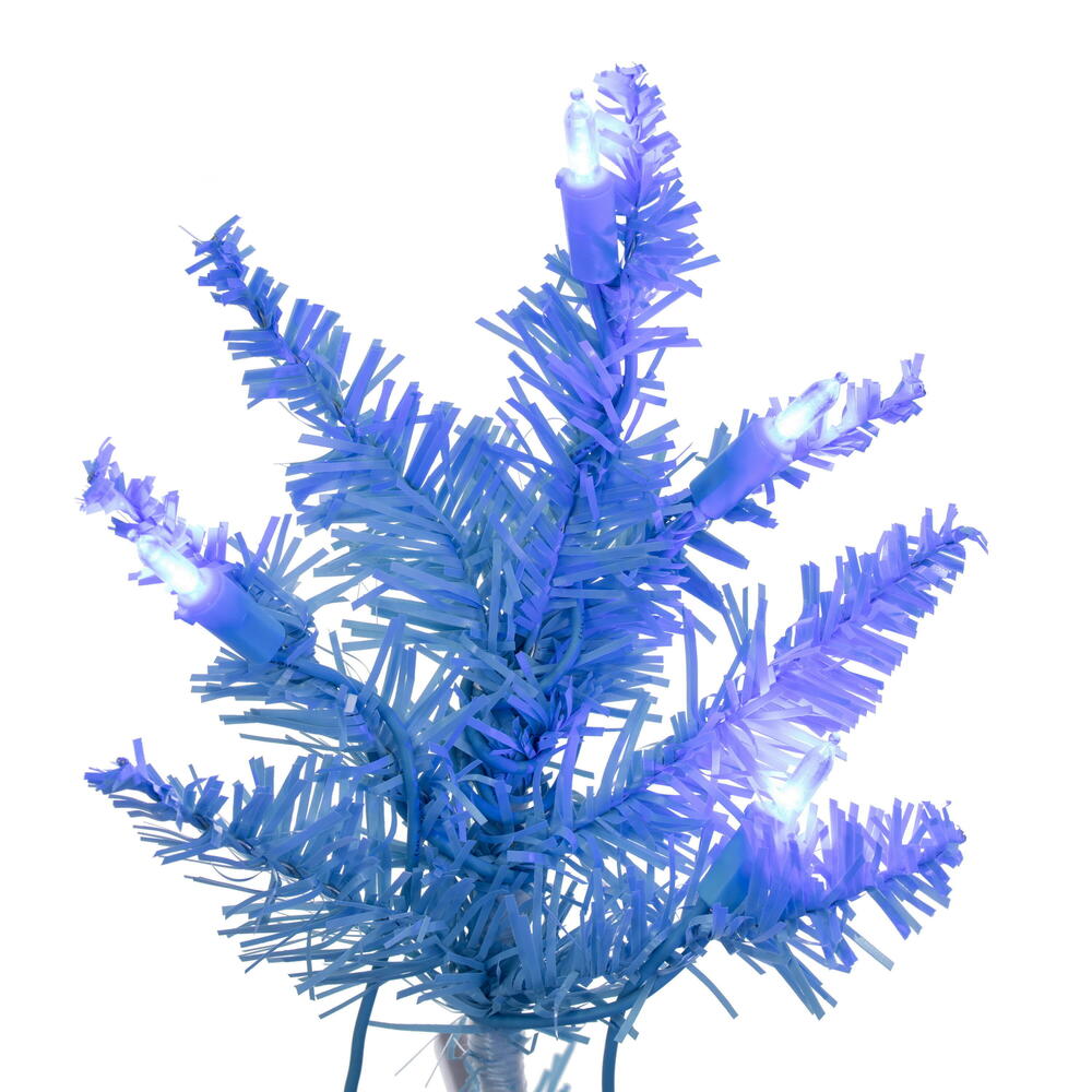 Vickerman 2' x 20" Sky Blue Artificial Christmas Tree with 50 Sky Blue LED Lights.