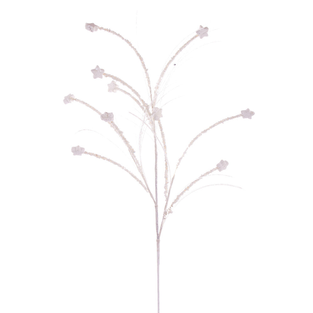 Vickerman 36" White Mini Star Glitter Spray 6 per bag.